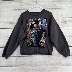 Mother X Bowie The Rowdy Wash Tonight Gray Graphic Sweatshirt M Band Crewneck